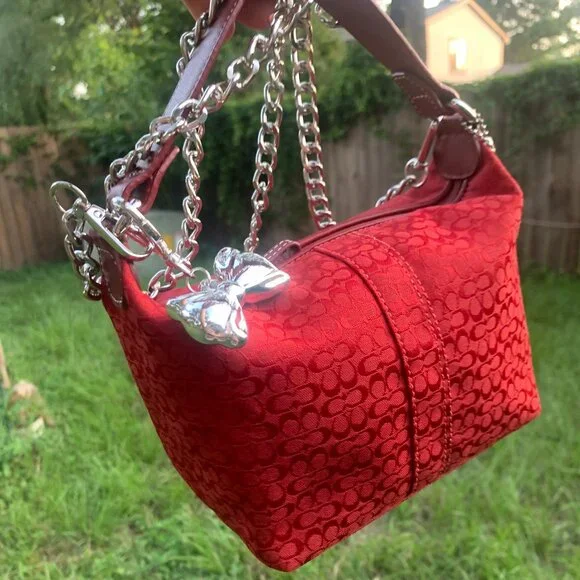 Coach Vintage Red Soho Hobo Bag - Picture 1 of 16